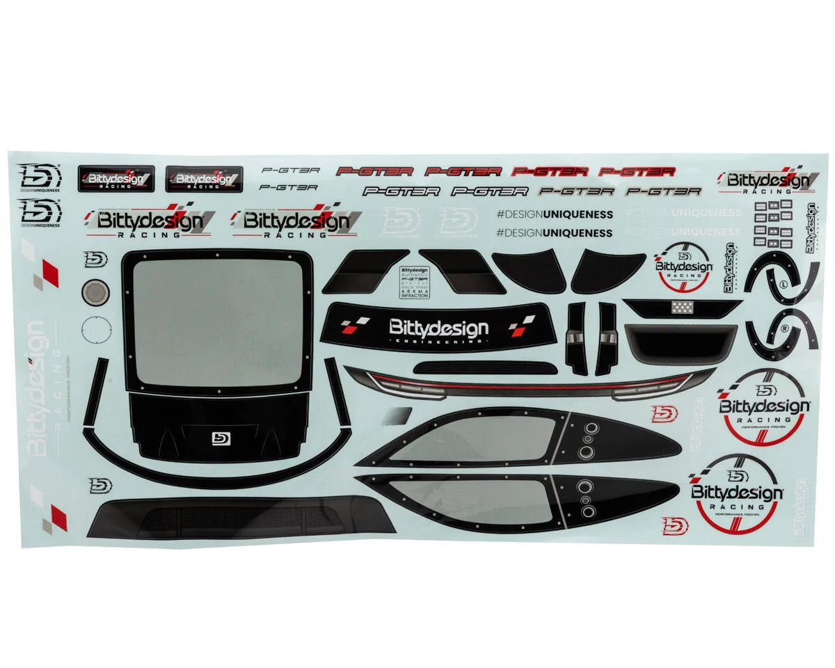 Bittydesign BDYAR7F-PGT3R Arrma® Felony™ P-GT3R 1/7 Supercar Pre-Trimmed Body (Clear)