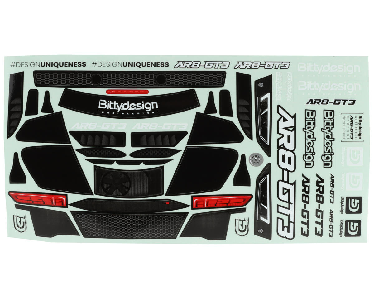 BITTYDESIGN GT-190R8 AR8-GT3 1/10 GT Touring Car Body (Clear) (190mm)