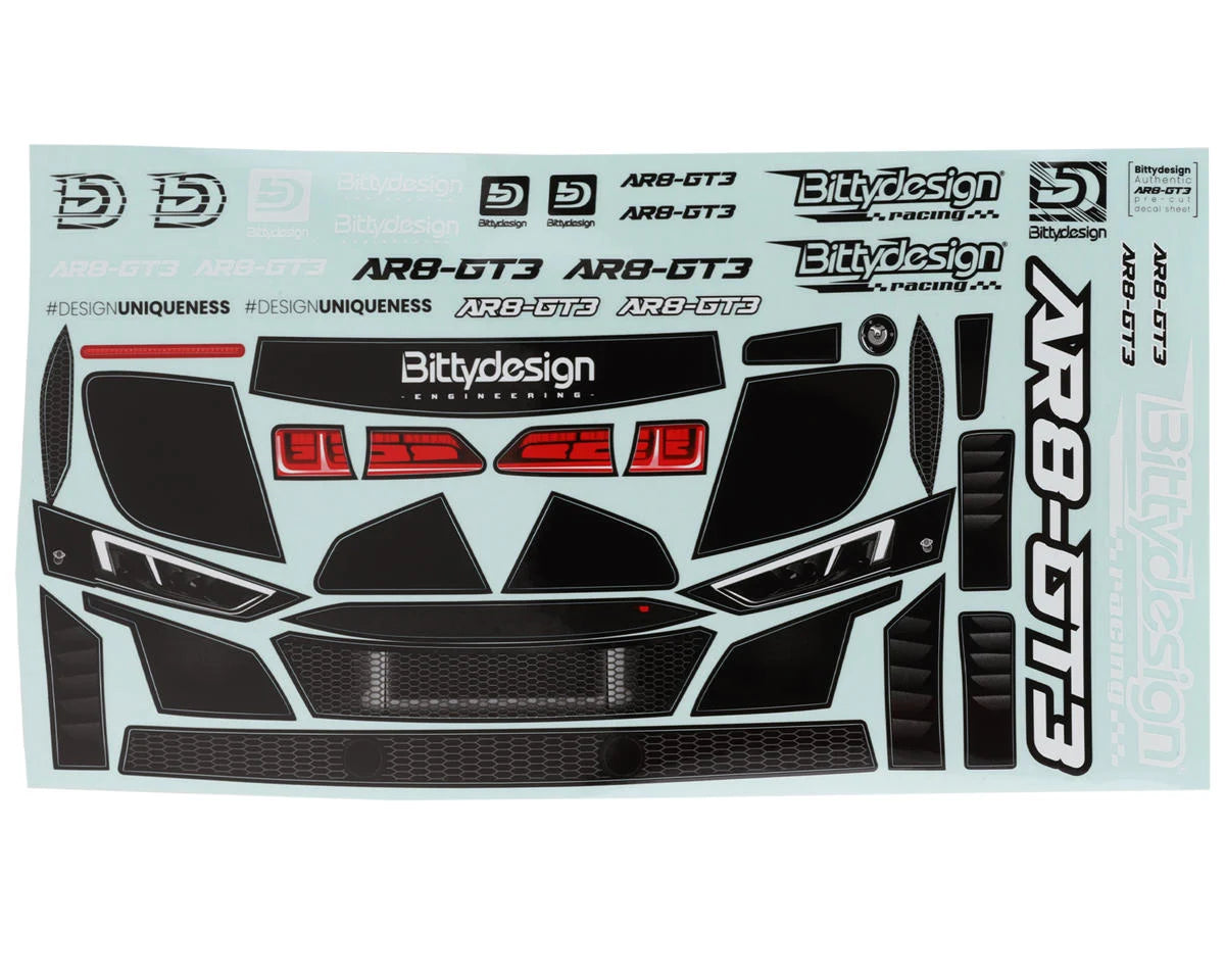 BITTYDESIGN GT8-R8 AR8-GT3 1/8 Light weight GT body (Clear) (325mm Wheelbase)