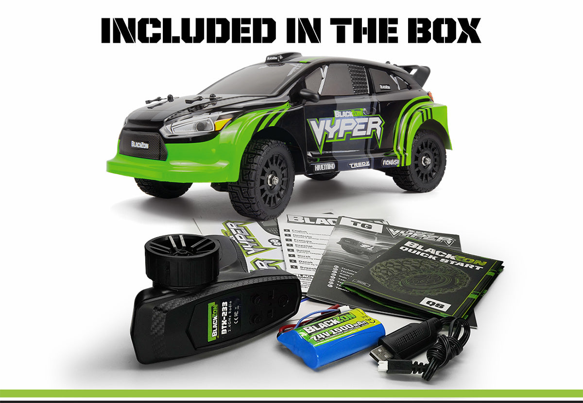 BlackZon BZN540281 Vyper RX 1/16 4WD Rally Car - Green