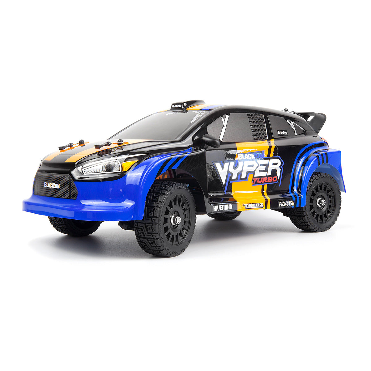 BlackZon BZN540284 Vyper RX Turbo 1/16 4WD 2S Brushless Rally Car - Blue/Orange