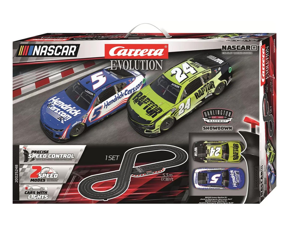 Carrera CCN25248 Evolution Nascar Darlington Showdown Analog 1/32 Slot Car Racing Track Set