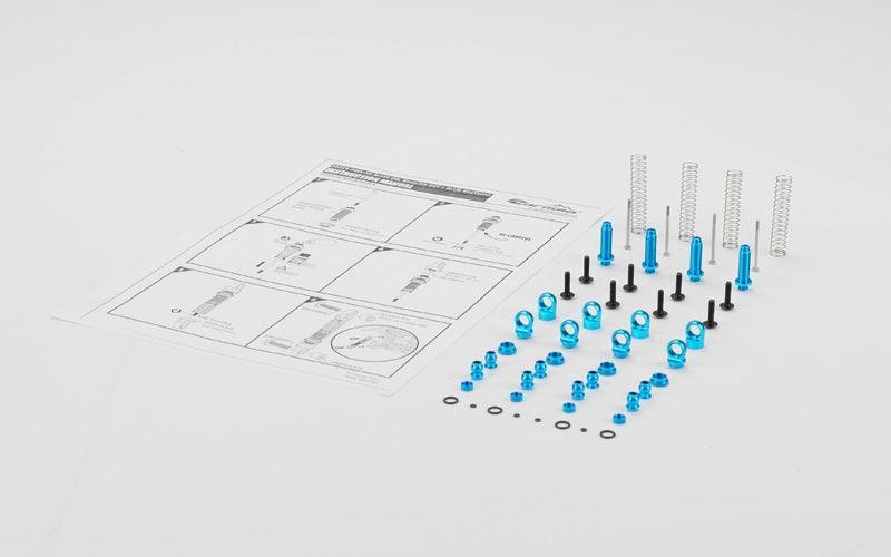 Carisma 16314 Blue Anodized Alloy Shocks for MSA-1E Rock Cralwer Trucks