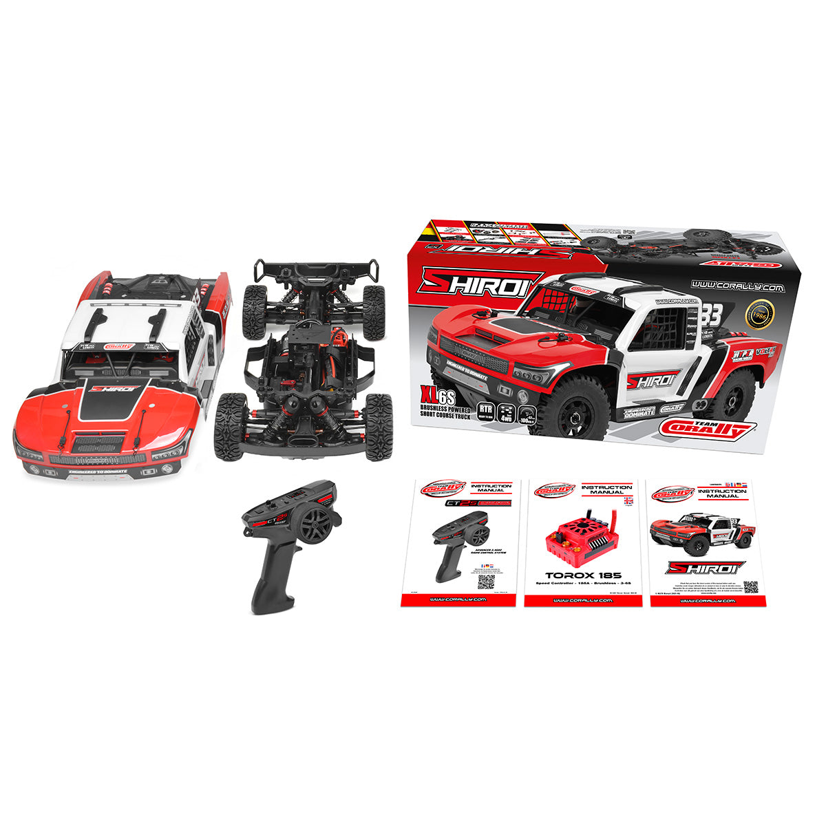 Corally COR00278-R Shiroi XP6 1/8 6S Short Course Truck, RTR Version, Red