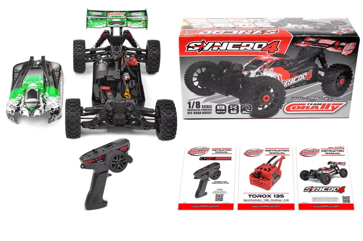 TEAM CORALLY COR00287-G Syncro-4 1/8 4S Brushless Off Road Buggy, RTR