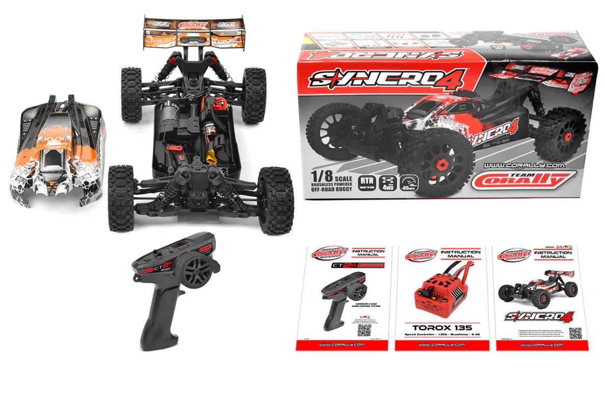 TEAM CORALLY COR00287-O Syncro-4 1/8 4S Brushless Off Road Buggy, RTR