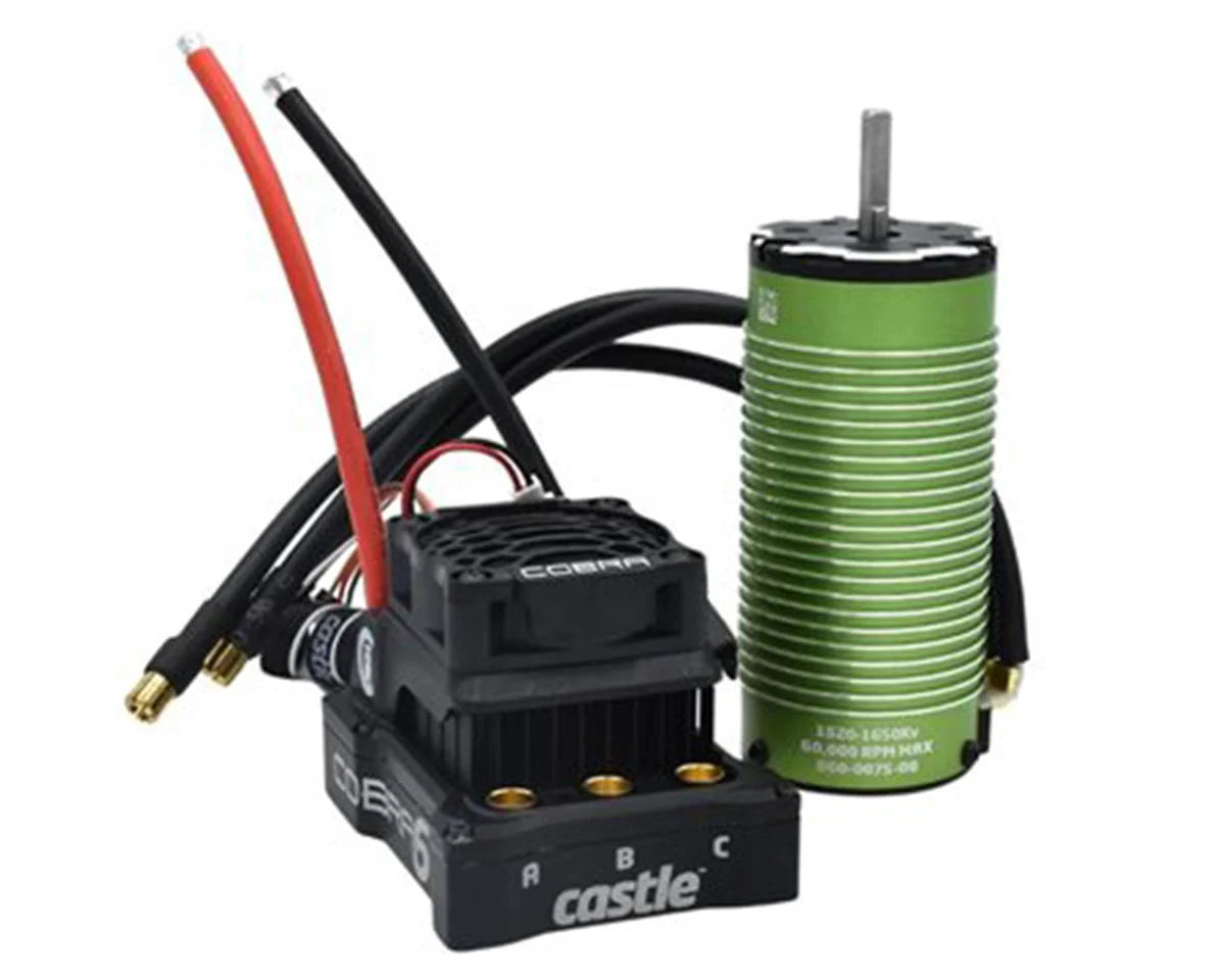 Castle Creations 010-0184-04 Cobra 6 8S 1/6 Brushless ESC & Motor Combo (1650kV) w/1520 Sensored Motor