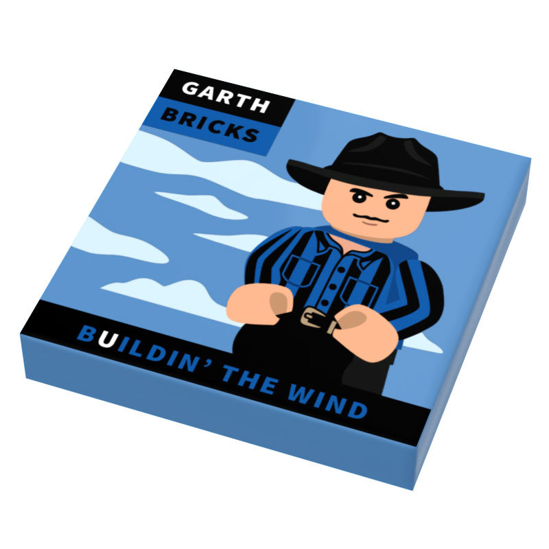 Garth Bricks Buildin' the Wind Music Album Cover (2x2 Tile)