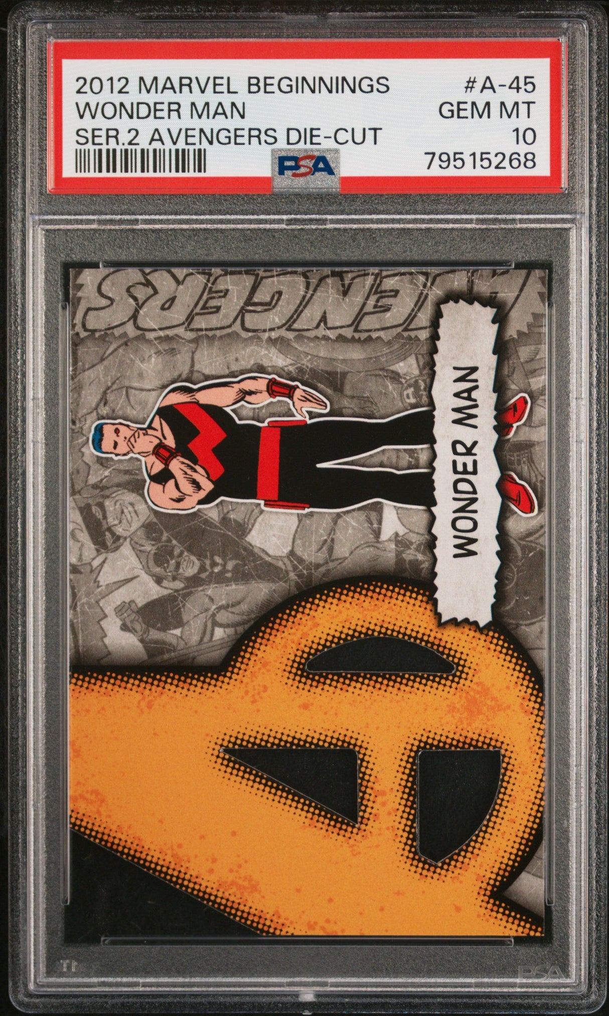 2012 MARVEL BEGINNINGS SERIES 2 AVENGERS DIE-CUT WONDER MAN #A-45 - PSA 10