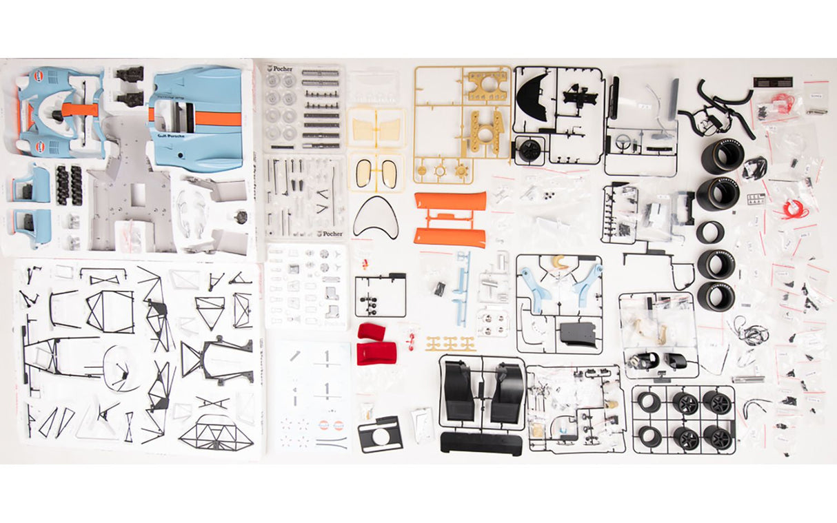 Pocher Porsche 917K Gulf Edition 1/8 Scale Die-Cast Model Car Kit HK118