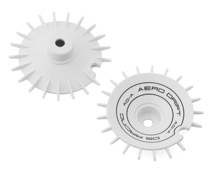 DS Racing DSC-AD-AW-BF Sloped Aero Drift Wheel Cover (White) (2) (Drift Element Wheels)