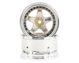 DS Racing DE-015 Drift Element 5 Spoke Drift Wheels (Gold & Chrome) (2)