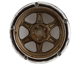 DS RACING DSC-DE-222 Drift Element 6 Spoke Drift Wheels (Bronze & Chrome w/Gold Rivets) (2) (Adjustable Offset) w/12mm Hex