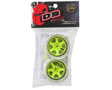 DS RACING DSC-DE-226 Drift Element 6 Spoke Drift Wheel (Green Face/Chrome Lip/Black Rivets) (Adjustable Offset) w/12mm Hex