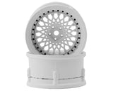 DS Racing DSC-DE-302  Drift Element Mesh Drift Wheels (Triple White w/Black Rivets) (2) (Adjustable Offset) w/12mm Hex