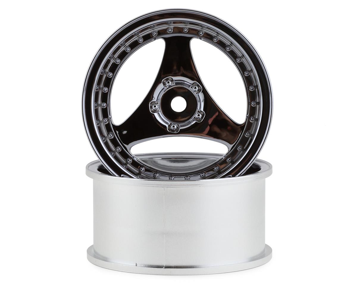 Mikuni 925CS Yokohama Advan Oni Kai Drift Wheels (Chrome Silver) (2) (5mm Offset) w/12mm Hex