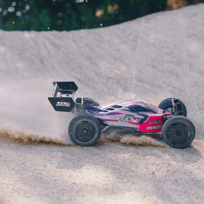 Arrma ARA8306 1/8 TLR Tuned TYPHON 4WD Roller Buggy, Pink/Purple