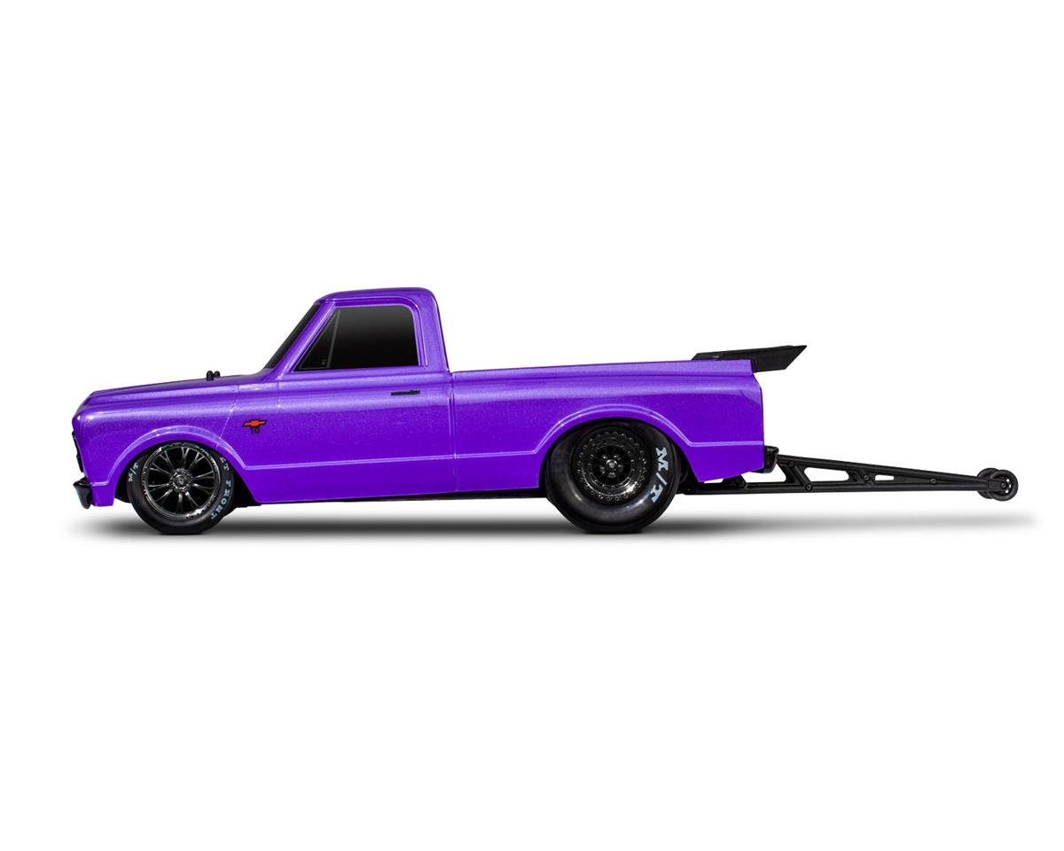 Traxxas 94076-4-Purple Drag Slash 1/10 2WD RTR Camión sin preparación con Chevrolet C10 1967