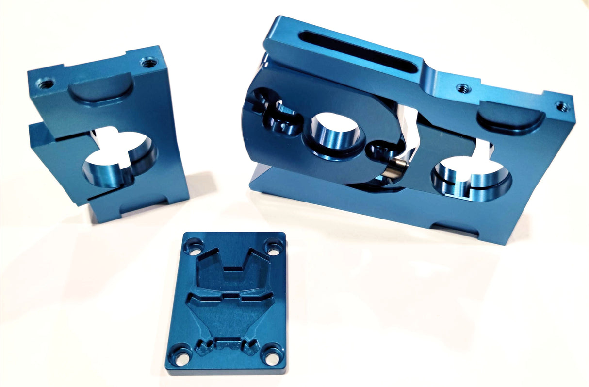 Support moteur IRonManRc Arrma Candy Blue, curseur de 25 mm et 30 mm
