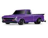 Traxxas 94076-4-Purple Drag Slash 1/10 2WD RTR sans camion de préparation avec Chevrolet C10 1967