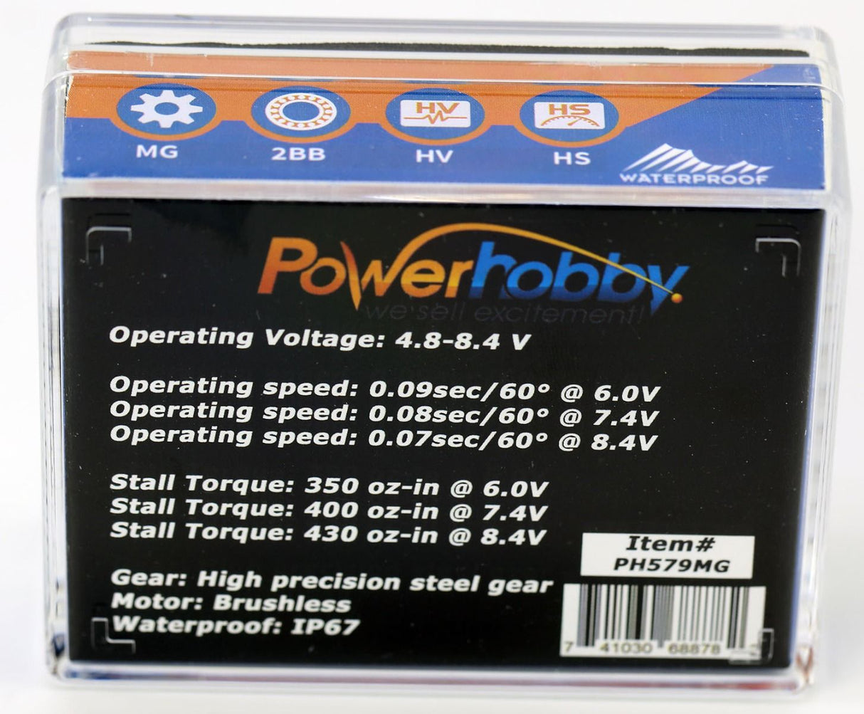 Powerhobby PH579MG Servo numérique sans balais à couple élevé et haute vitesse 0,07/430 oz
