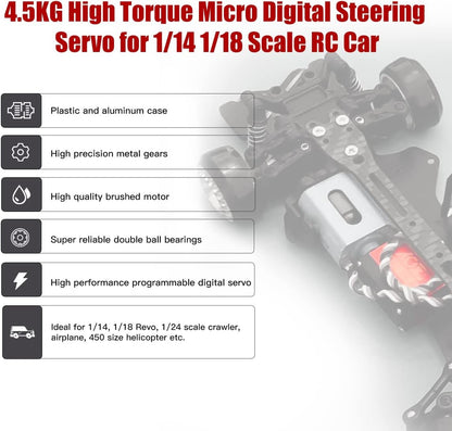 AGFRC B13DLM Sub-Micro Servo Metal Case Titanium Gear 4.5kg HV Mini Servo TRX4M