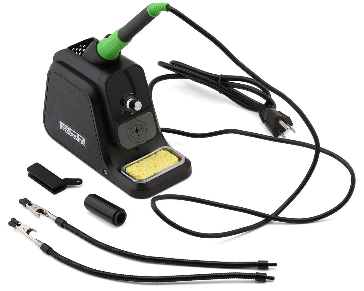 EcoPower ECP-3202 80W Adjustable Temperature Digital Soldering Station w/Alligator Clip Support Arms