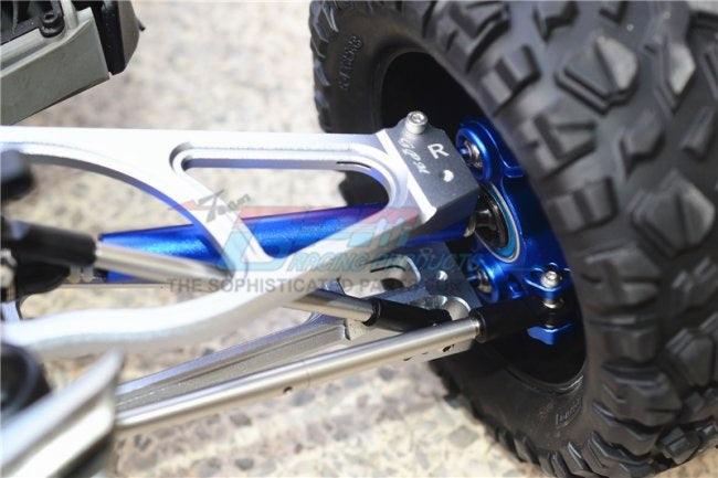 GPM ALUMINUM CVD F/R KNUCKLE ARMS WHEEL HEX CLAW WHEEL LOCK TRAXXAS REVO BLUE