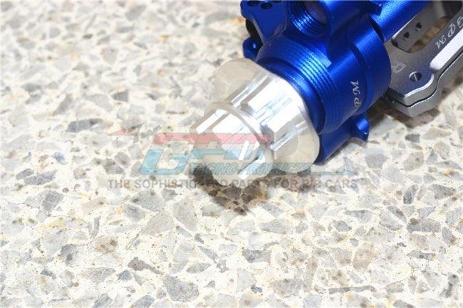 GPM ALUMINUM CVD F/R KNUCKLE ARMS WHEEL HEX CLAW WHEEL LOCK TRAXXAS REVO BLUE