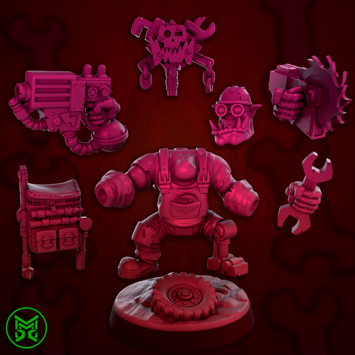 3d Printed Ork Mekaniks by Mekka Miniatures