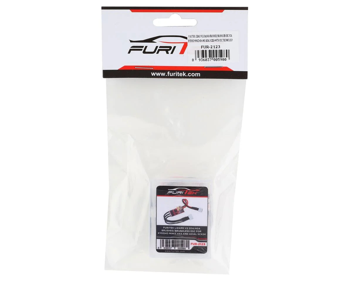 Furitek FUR-2123 Lizard V2 20A/40A Brushed/Brushless ESC For Kyosho Miniz 4X4 And Axial SCX24 With FOC Technology