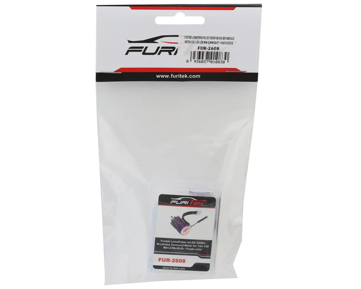 Furitek FUR-2608 LumaPower w/LED 5500kv Brushless Sensored Motor for 1/24 1/28 Mini-Z/MiniDrift - Purple color