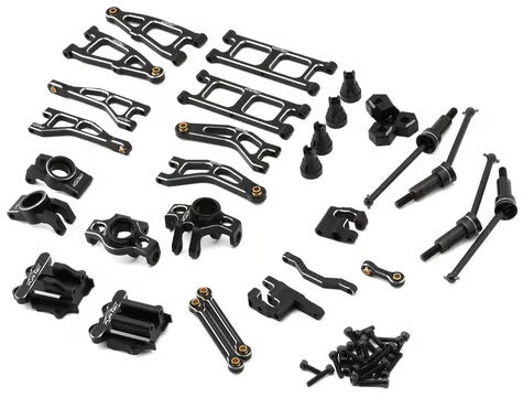 Furitek FUR-2624 AluminaSpeed Ultimate Upgrade Aluminium Combo in BLACK color for 1/18 Arrma TYPHON and GRANITE GROM