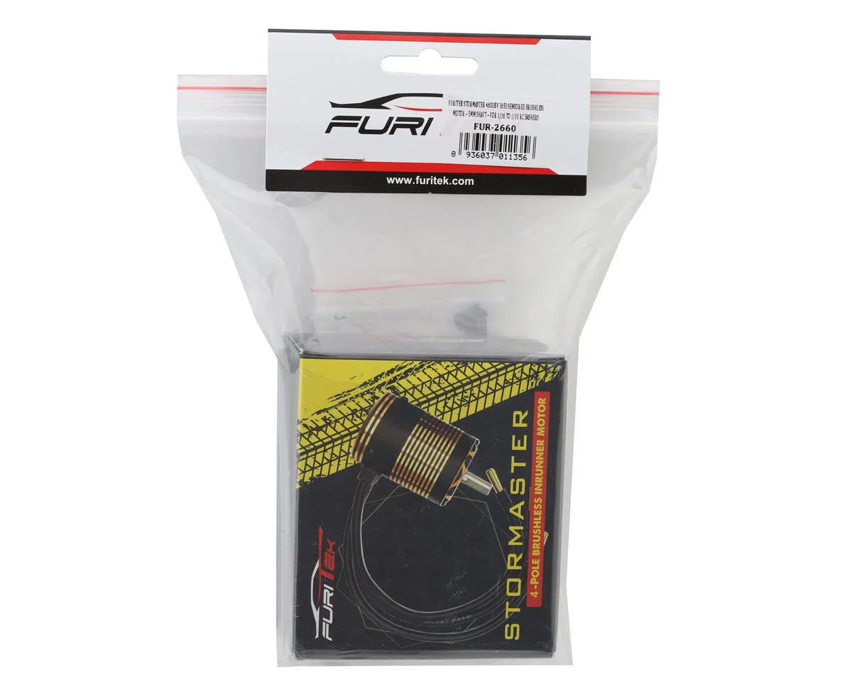Furitek FUR-2660 STORMASTER 4600KV 3650 Sensored Brushless Motor – 5mm Shaft – for 1/16 to 1/10 RC Bashers