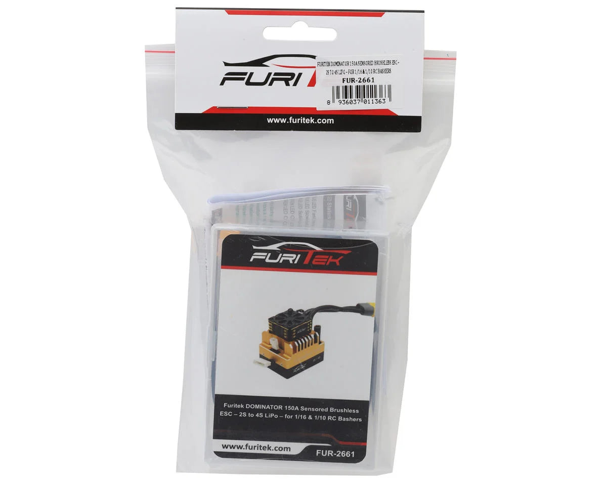 Furitek FUR-2661 DOMINATOR 150A Sensored Brushless ESC – 2S to 4S LiPo – for 1/16 & 1/10 RC Bashers