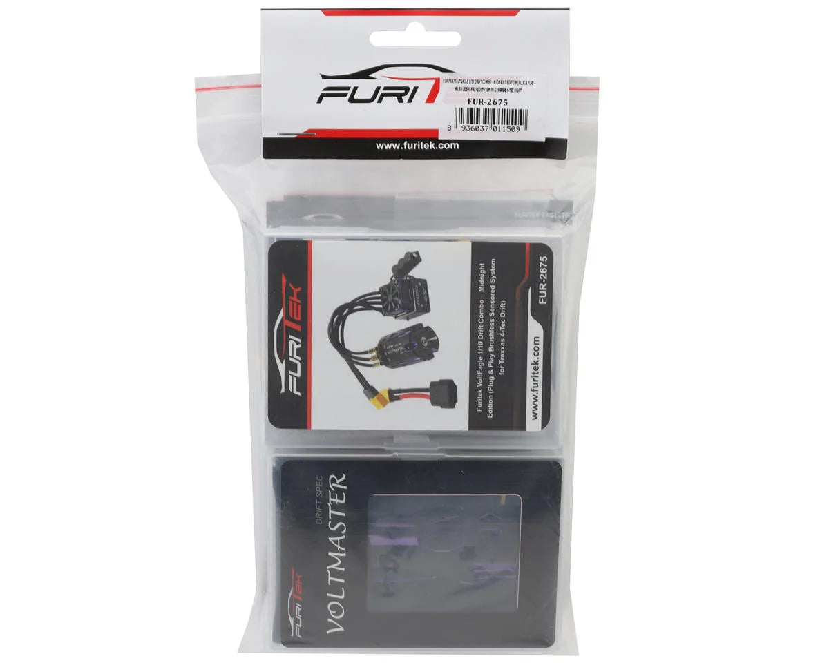 Furitek FUR-2675 VoltEagle 1/10 Drift Combo – Midnight Edition (Plug & Play Brushless Sensored System for Traxxas 4-Tec Drift)