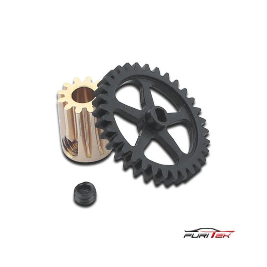Furitek Brushless conversion Axial scx24 0.5M Spur Gear and 12T Pinion Gear