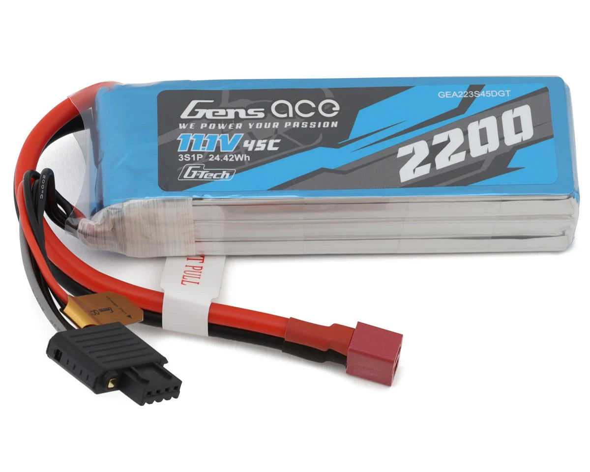 Gens Ace GEA223S45DGT G-Tech Smart 3S LiPo Battery 45C (11.1V/2200mAh) w/Deans Connector