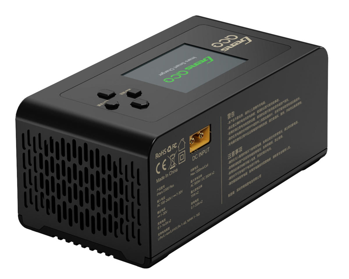 Gens Ace GEA300WPLUS-UB iMars D300 Plus G-Tech Smart Dual AC/DC Charger (Black) (6S/16A) (AC-300W) (DC-350W x2) w/Bluetooth App Control