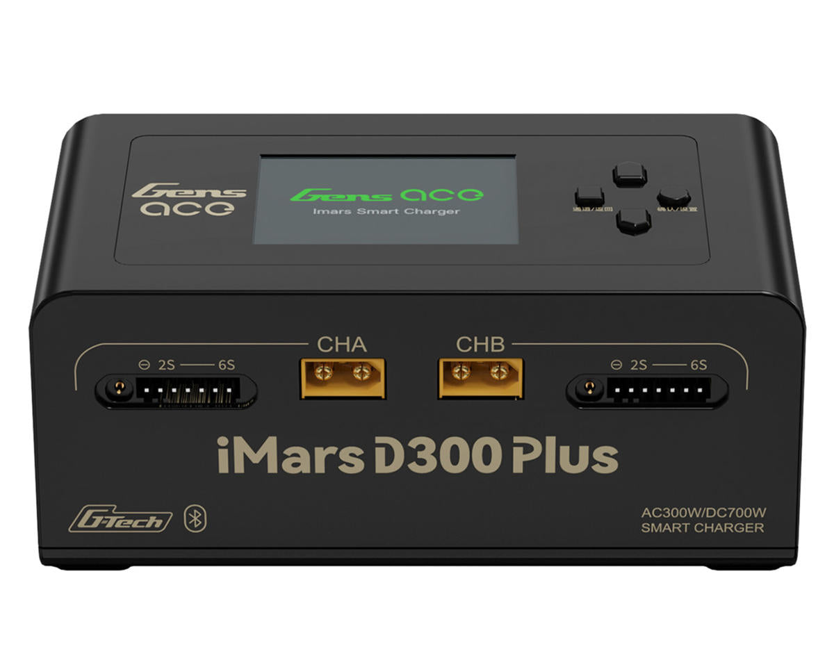 Gens Ace GEA300WPLUS-UB iMars D300 Plus G-Tech Smart Dual AC/DC Charger (Black) (6S/16A) (AC-300W) (DC-350W x2) w/Bluetooth App Control