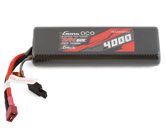 Gens Ace GEA402S60DGT 2S G-Tech Smart LiPo Batterie 60C (7,4 V/4000 mAh) avec connecteur de style T (Tamiya)