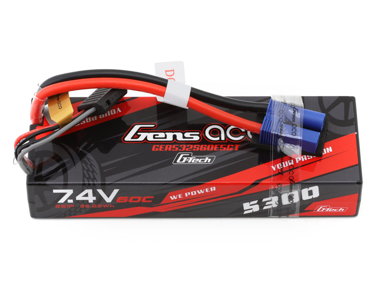 GEN ACES GEA532S60E5GT G-Tech Smart 2S LiPo Battery 60C (7.4V/5300mAh) w/EC5 Connector