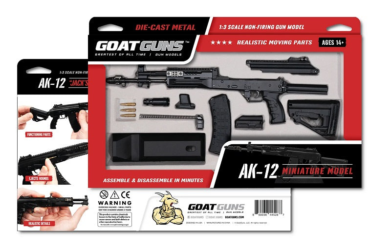 GoatGuns 1/3 Scale Die Cast AK12 Model, Black AK12-BLACK