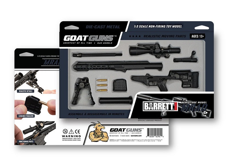 GoatGuns 1/4 Scale Die Cast Barrett MRAD MK22 Sniper Model Black MK22-BLACK