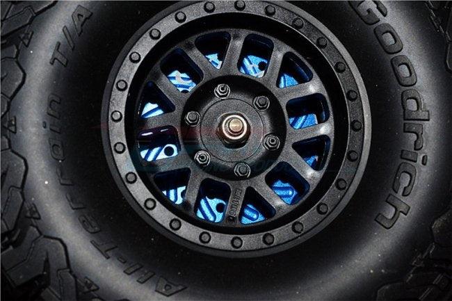 GPM ALUMINUM FRONT/REAR WHEEL HEX CLAW +3MM BRAKE DISK AXIAL SCX10 II GUN SILVER