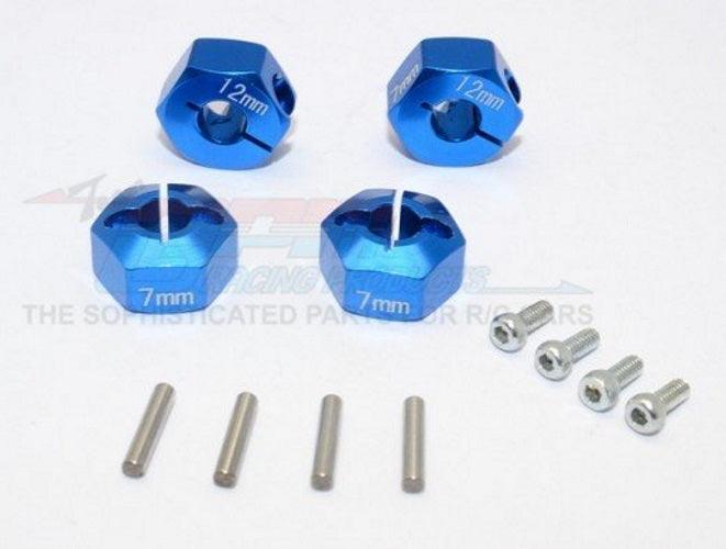 Gpm Aluminum Hex Adapters 7mm Thick (12pieces) Traxxas Ford GT4 Tec 2.0 Blue