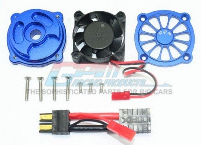 Gpm Aluminum Motor Heat Sink /Cooling Fan Traxxas Unlimited Desert Racer Blue