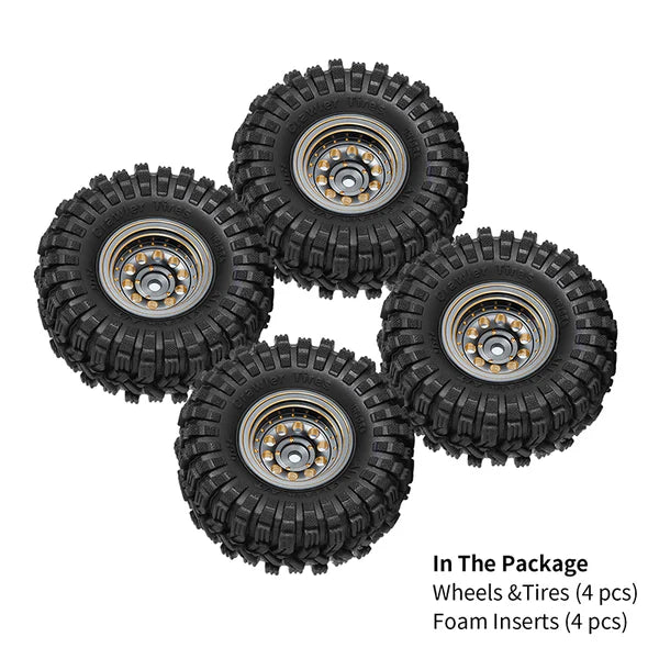 INJORA YQW-1008GL-1017 1.0" 58*24mm -2.65mm Offset Brass Wheel Set for Micro Crawlers