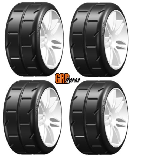 Pneumatici GRP GTK01-S5 1:8 GT T01 Revo S5 – Cintura Media Con Cerchi Argento (2 Pezzi)