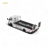 MicroTurbo Hino 300 Flat Bed Truck Pandem Rocket Bunny White 1:64